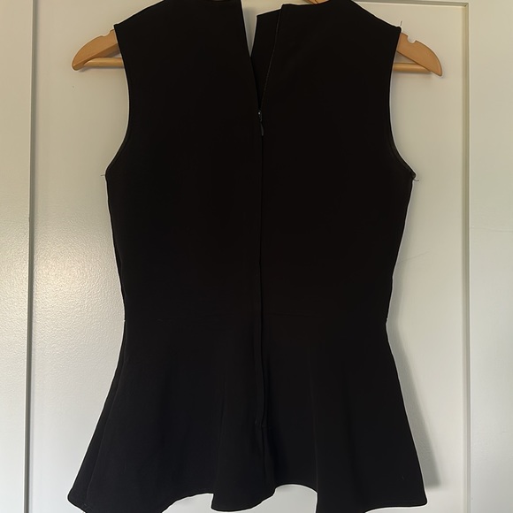 H&M silver and black peplum top with zip back - Picture 2 of 3